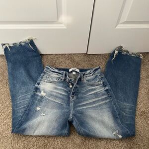 mica high rise button fly boyfriend jeans size 27